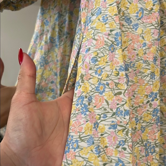 For Love & Lemon floral Puff Sleeve babydoll mini Dress XS - Picture 6 of 11